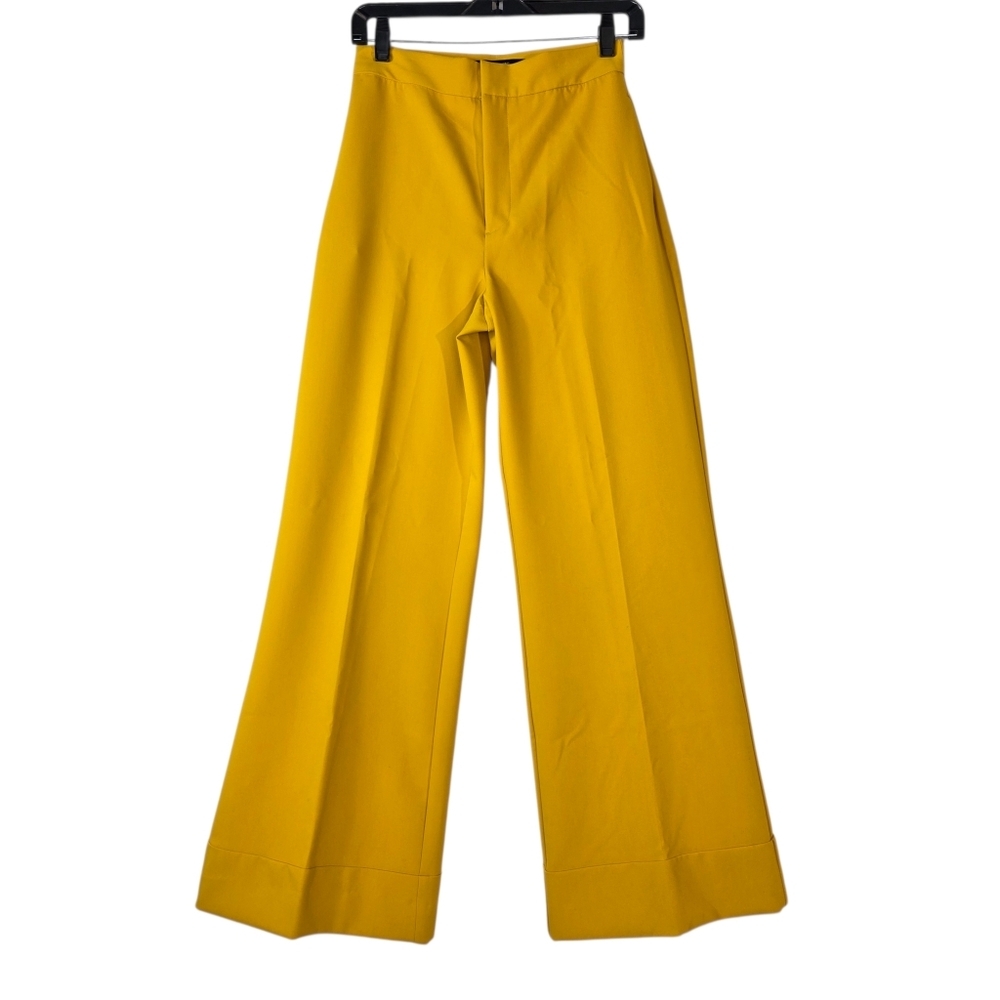 Zara Marigold Yellow Wide-Leg long  Trousers